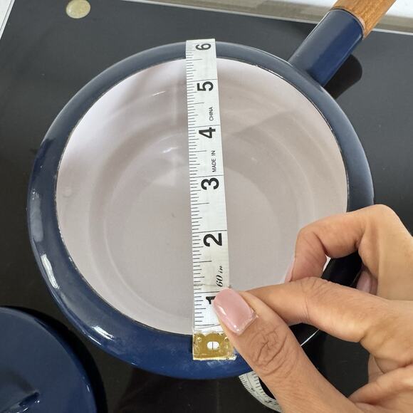 Dansk Kobenstyle Enamelware - Blue - Fondue Pot no base - 7" MCM - Picture 13 of 15